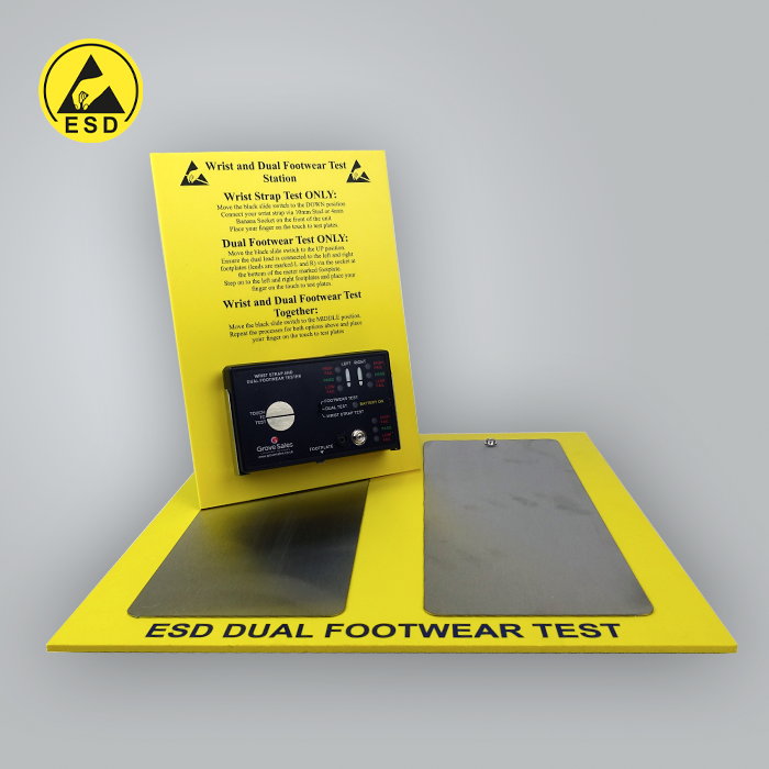 Dual Footwear & Wrist Strap ESD Test Station Dual Footwear & Wrist Strap ESD Test Station